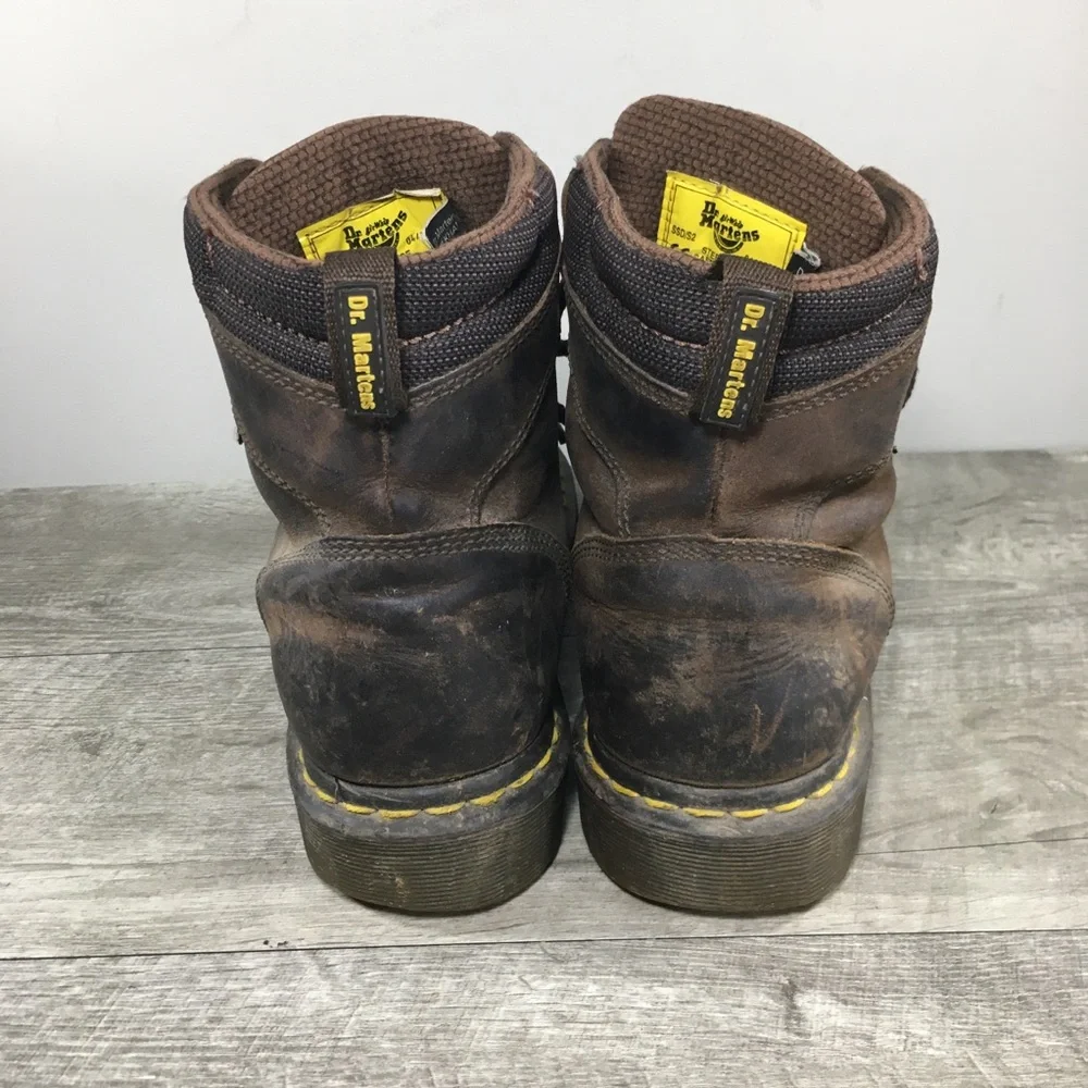 Mens Dr Martens DM242 Industrial Air Wair Steel Toe Leather Holkham Boots Size 9